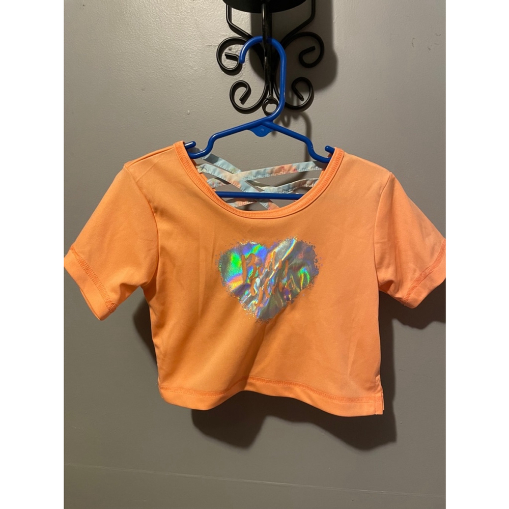 Girls Body Glove Crop Top Cross Back Size 2T Orange Blue